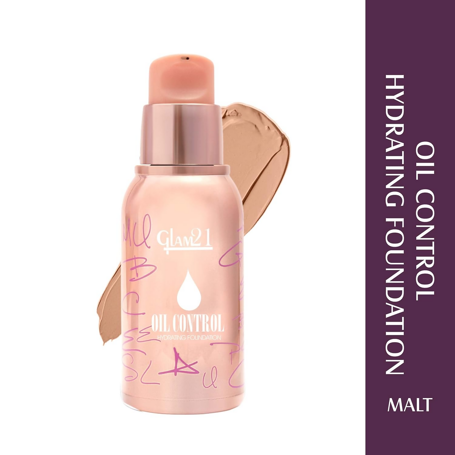 Glam21 Oil Control Hydrating Foundation - 06 Malt - Distacart