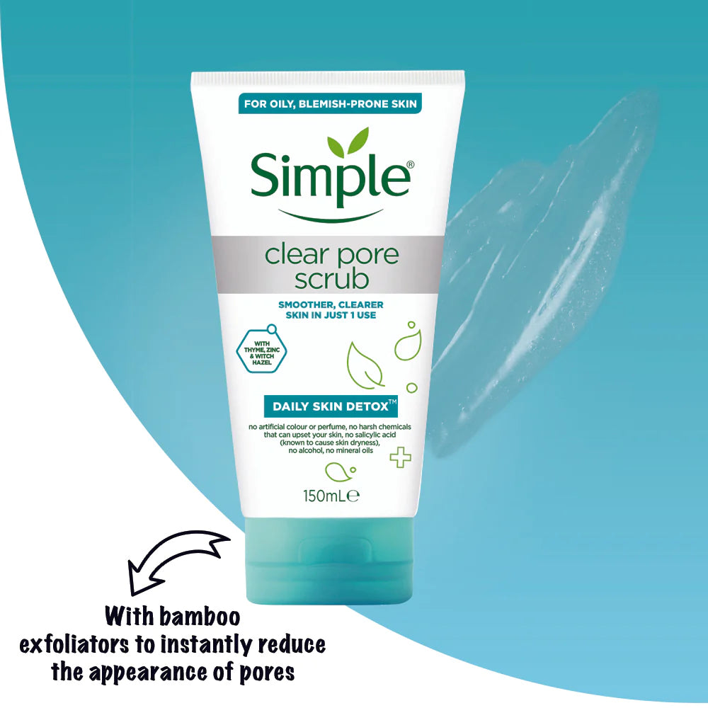 Simple Daily Skin Detox Clear Pore Facial Scrub - Distacart