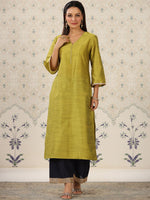 Thumbnail for Ode by House of Pataudi Flared Sleeves Straight Kurta - Distacart