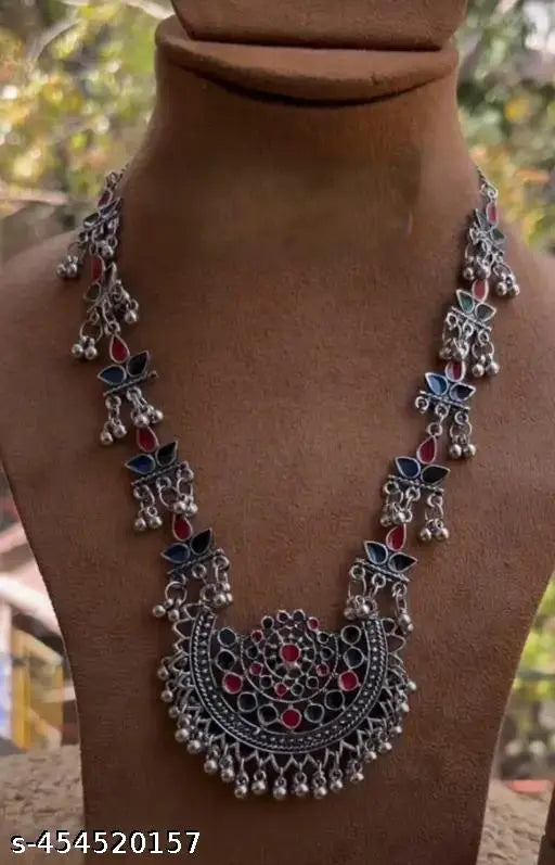 Tehzeeb Creations Women's Multi Colour Meenakari Oxidised Necklace Set - Distacart