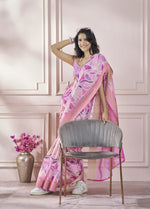 Thumbnail for Anaita Pink Printed Pure Modal Silk Saree With Blouse - Distacart