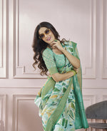 Thumbnail for Anaita Light Green Printed Pure Modal Silk Saree With Blouse - Distacart