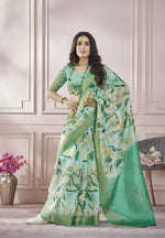 Thumbnail for Anaita Light Green Printed Pure Modal Silk Saree With Blouse - Distacart