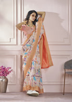 Thumbnail for Anaita Peach Printed Pure Modal Silk Saree With Blouse - Distacart