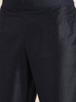 Thumbnail for All About You Women Navy Blue & Golden Satin Finish Kurta with Trousers & With Dupatta - Distacart