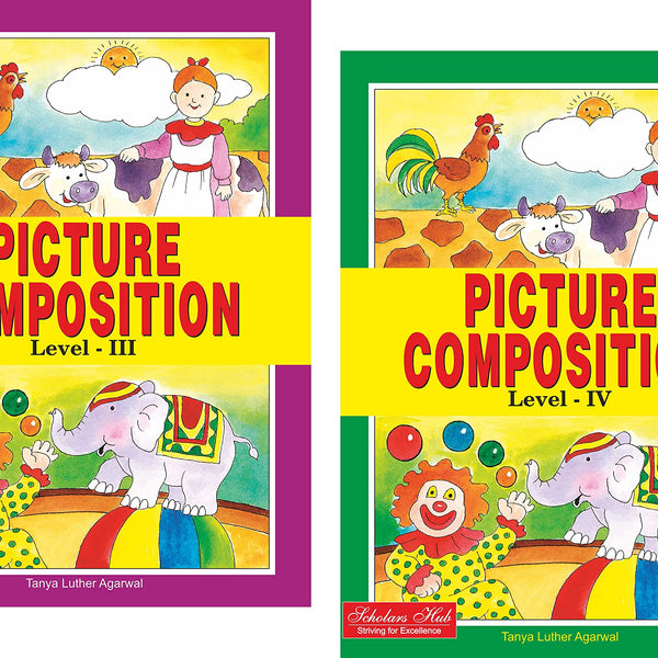 Scholars Hub Picture Composition Book (Part 3, 4) (Set Of 2 Books) | Picture Composition Book For Class 3,4 | 60 Pages - Dista