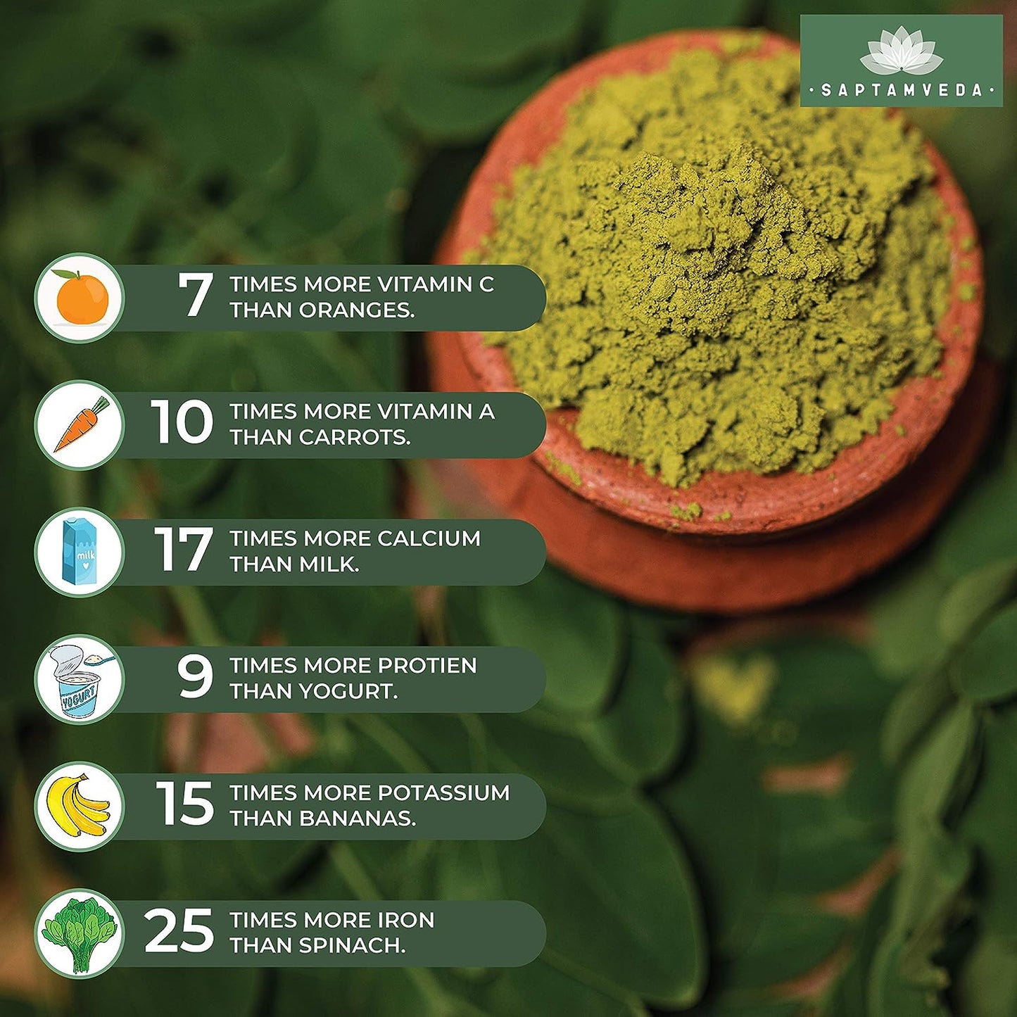 Saptamveda Organic Moringa Powder - Distacart