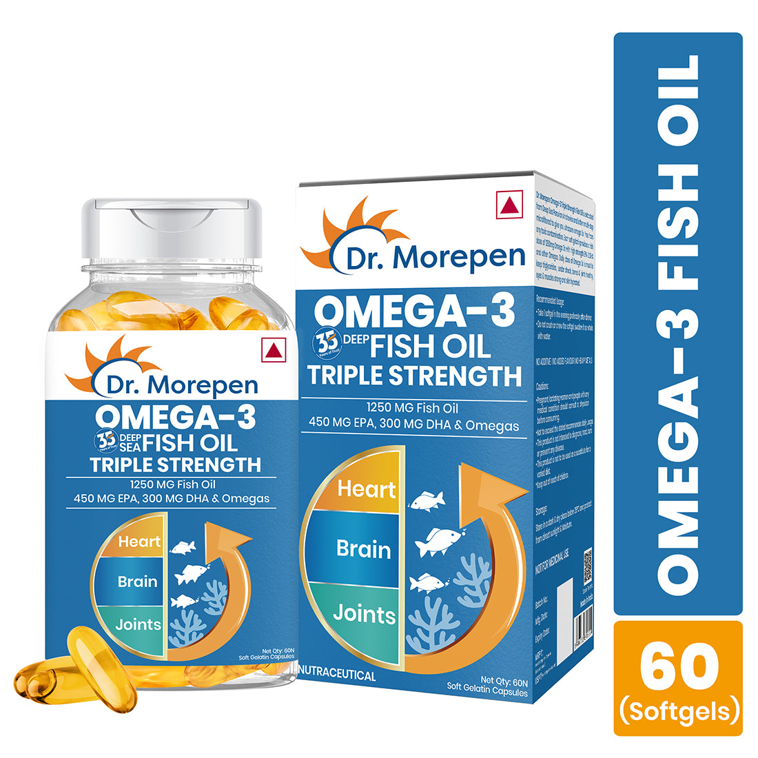 Dr. Morepen Omega-3 Deep Sea Fish Oil Triple Strength Softgels - Distacart
