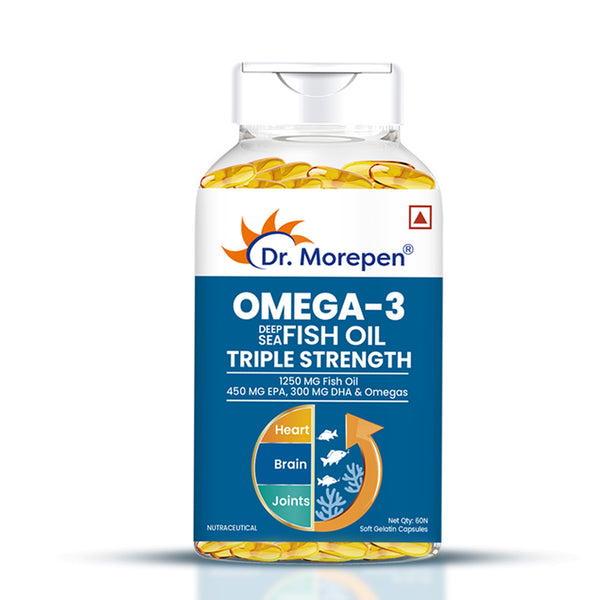 Dr. Morepen Omega-3 Deep Sea Fish Oil Triple Strength Softgels - Distacart