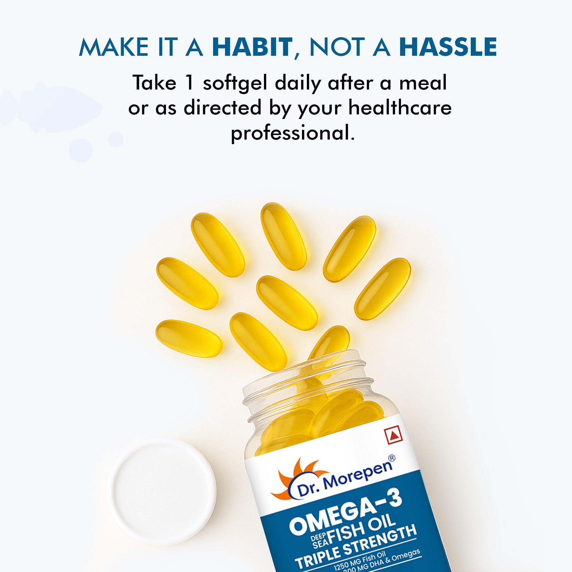 Dr. Morepen Omega-3 Deep Sea Fish Oil Triple Strength Softgels - Distacart