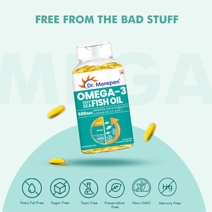 Dr. Morepen Omega-3 Deep Sea Fish Oil 500mg Softgels - Distacart