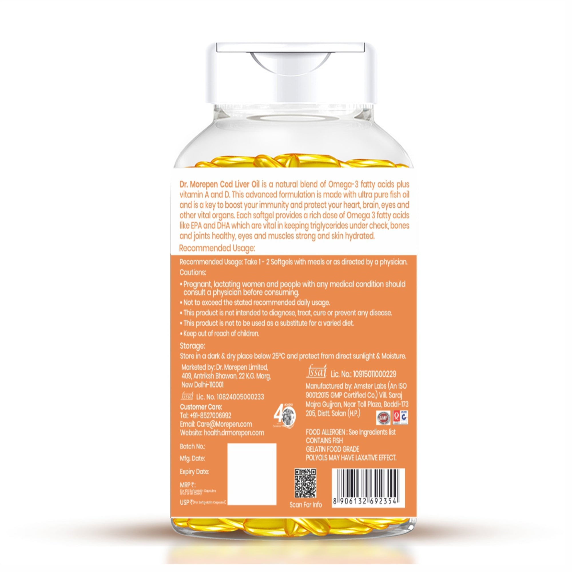 Dr. Morepen Cod Liver Oil Softgels - Distacart