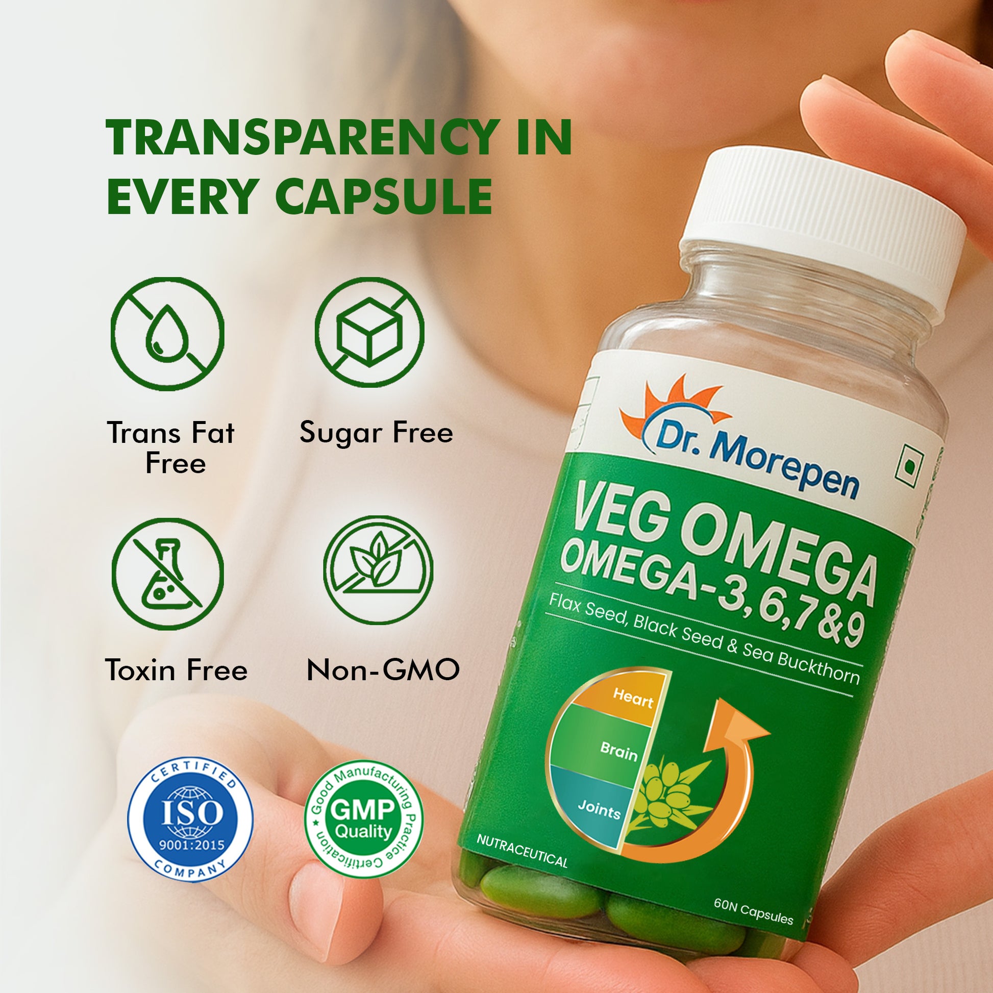 Dr. Morepen Veg-Omega Veg Capsules - Distacart