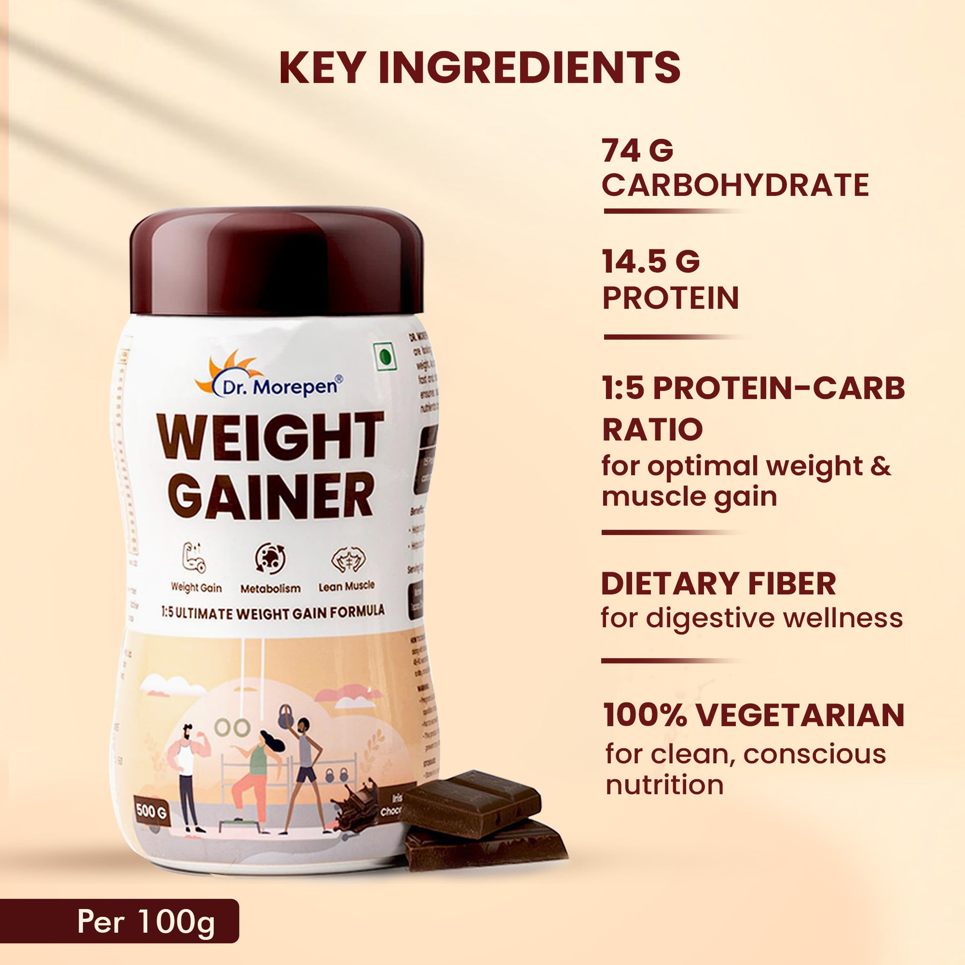 Dr. Morepen Weight Gainer - Chocolate Flavor - Distacart
