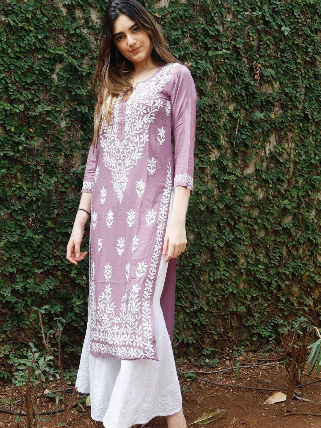 Kalini Ethnic Motifs Embroidered Thread Work Cotton Straight Kurta - Distacart