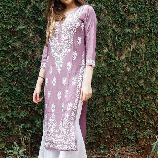 Kalini Ethnic Motifs Embroidered Thread Work Cotton Straight Kurta - Distacart