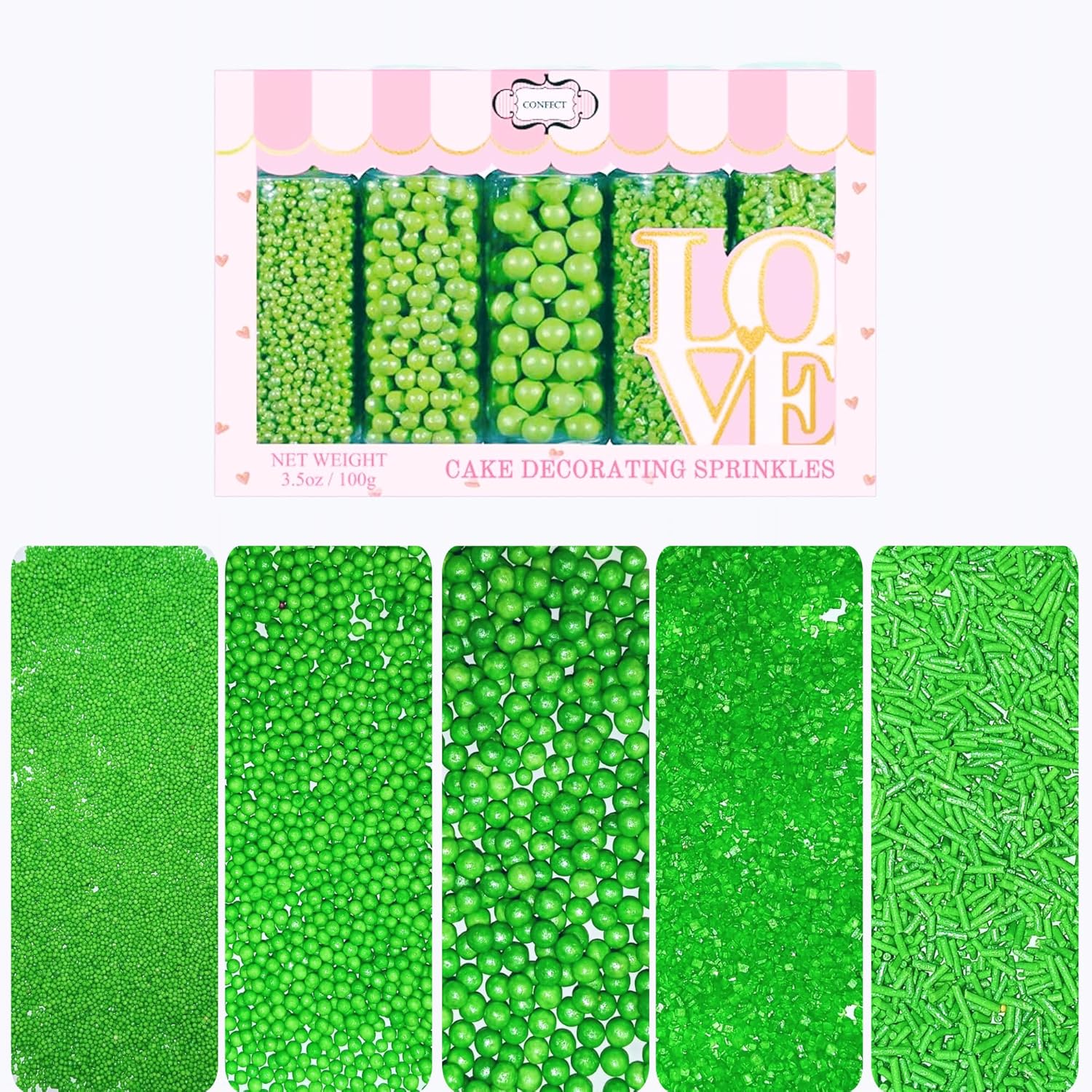 sprinkles for cakes cupcakes decoration usp 11pea green