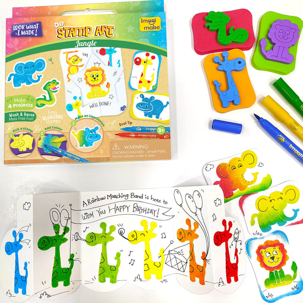 Imagimake Stamp Art Jungle | Easter Crafts for Kids Ages 3-5 | Easter Basket Stuffers for Toddler | Easter Toys | Easter Gifts for Toddlers | Easter Gifts for Girls & Boys 3, 4, 5, 6, 7, 8 Years