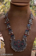Thumbnail for Tehzeeb Creations Women's Multi Colour Meenakari Oxidised Necklace Set - Distacart