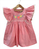 ArthLife Peach Floral Embroidered Dress - Distacart