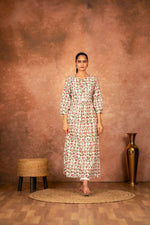 Thumbnail for Joban Fashion Red Floral Hand Block Printed Cotton Kurta Pant Set - Distacart