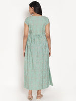 Thumbnail for AURELIA Women Green Ethnic Motifs Ethnic Maxi Dress - Distacart