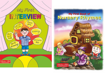 Scholars Hub School Starter Pack- My First School Interview & My Book Of Nursery Rhymes (Set Of 2 Books) (For Ages 2-4) | Cover Basic Questions Asked For School Interview | Helps Child To Read And Learn Nursery Rhymes - Dista