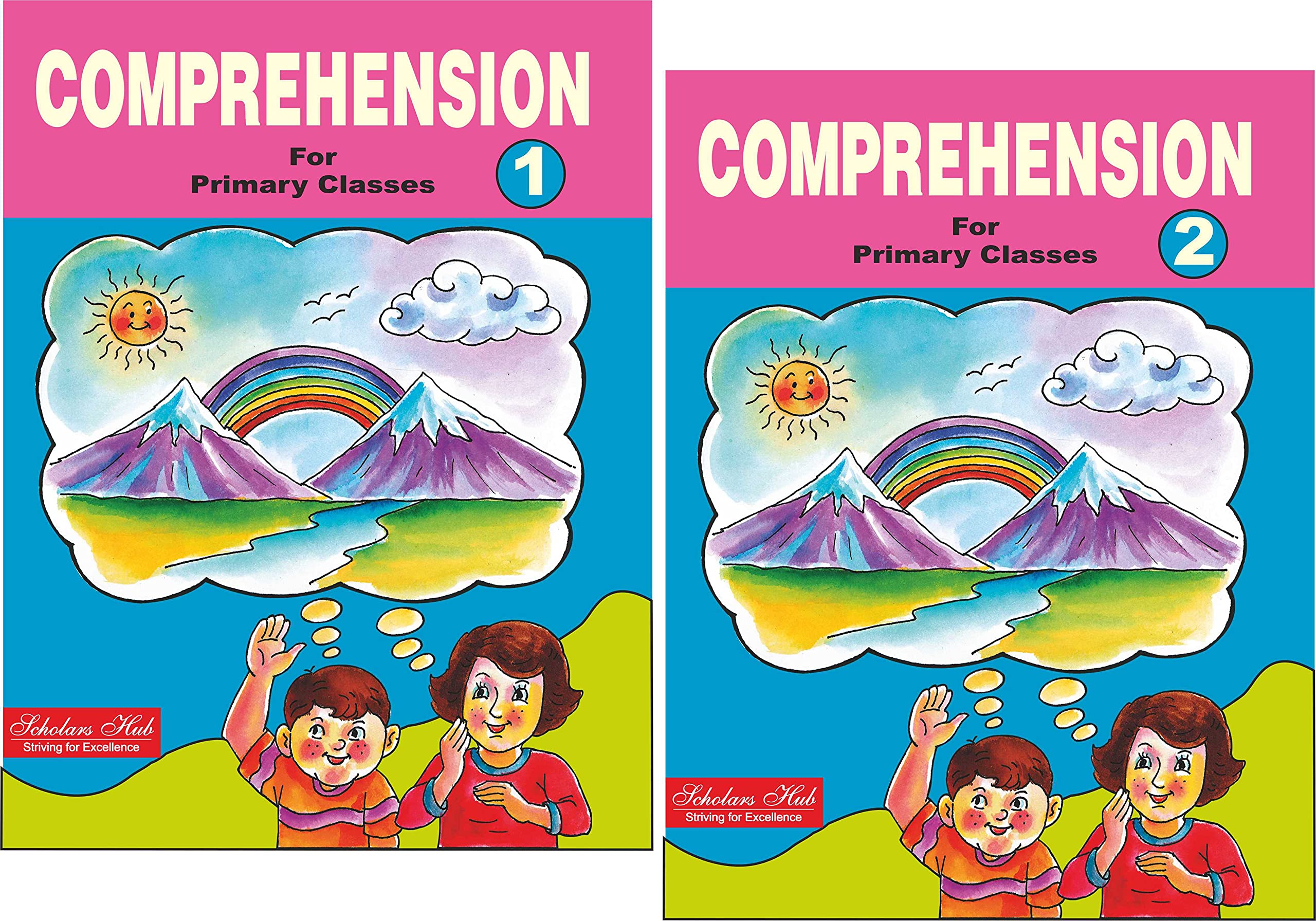 Scholars Hub Comprehension Book For Develop Reading And Writing Skills Of Kids (For Primary Classes) (Vol. 1, 2) ( Set Of 2 Books) | 96 Pages| Comprehension Book For Class 1,2 - Dista