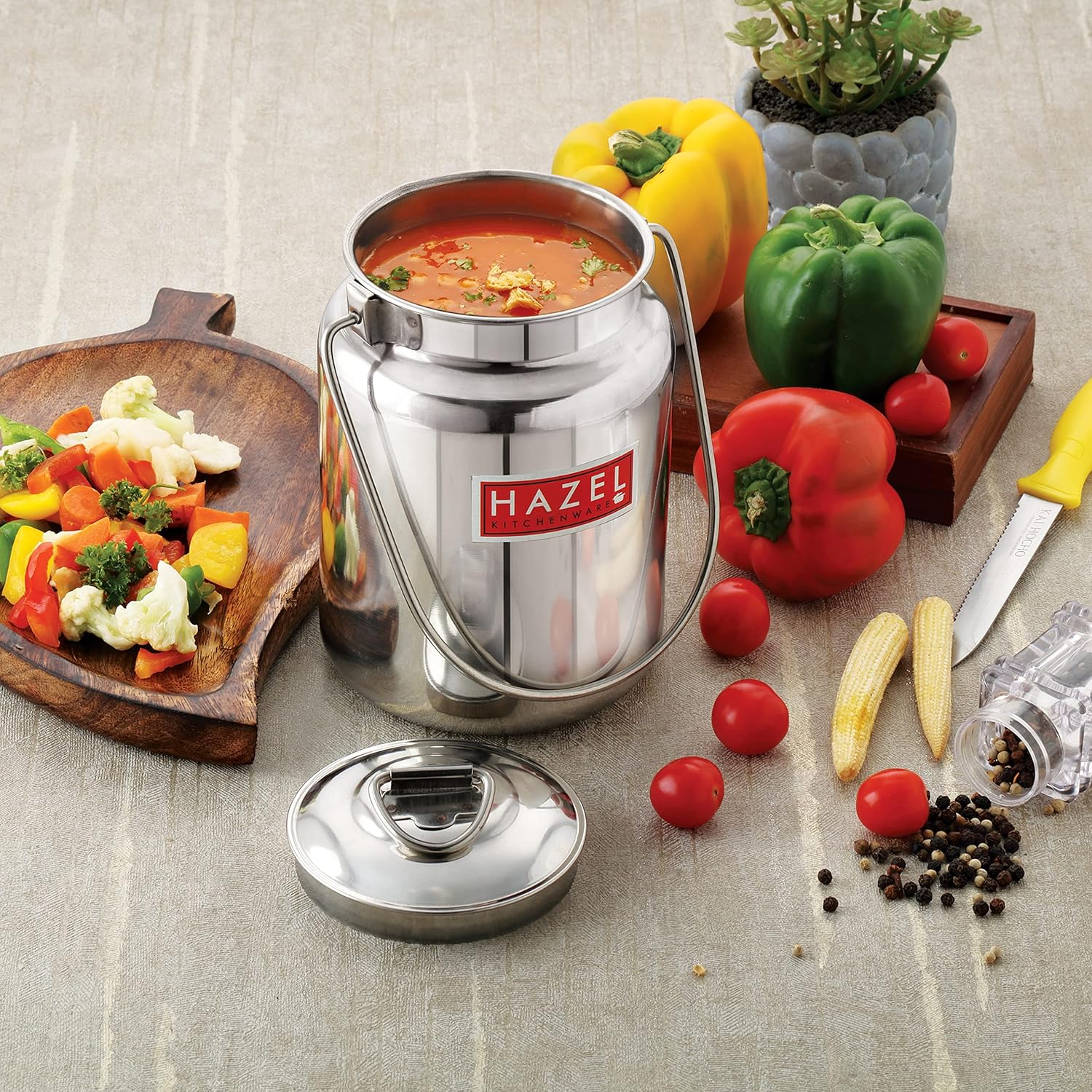 HAZEL Stainless Steel Plain Barani, 1 LTR - Dista