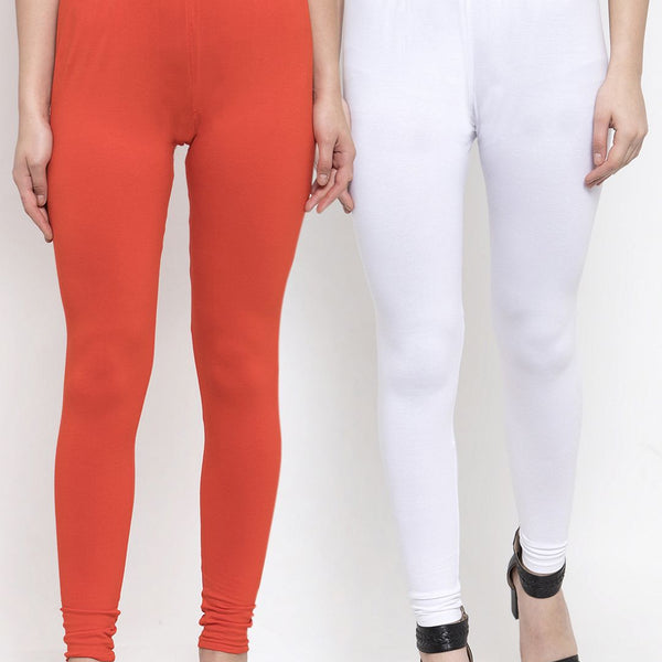 TAG 7 Women Pack Of 2 Solid Churidar-Length Leggings - Distacart