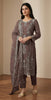 Anaita Coffee Organza Semi Stitched Suit with Thread Embroidery & Sequence Work - Dista