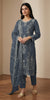 Anaita Grey Organza Semi Stitched Suit with Thread Embroidery & Sequence Work - Dista