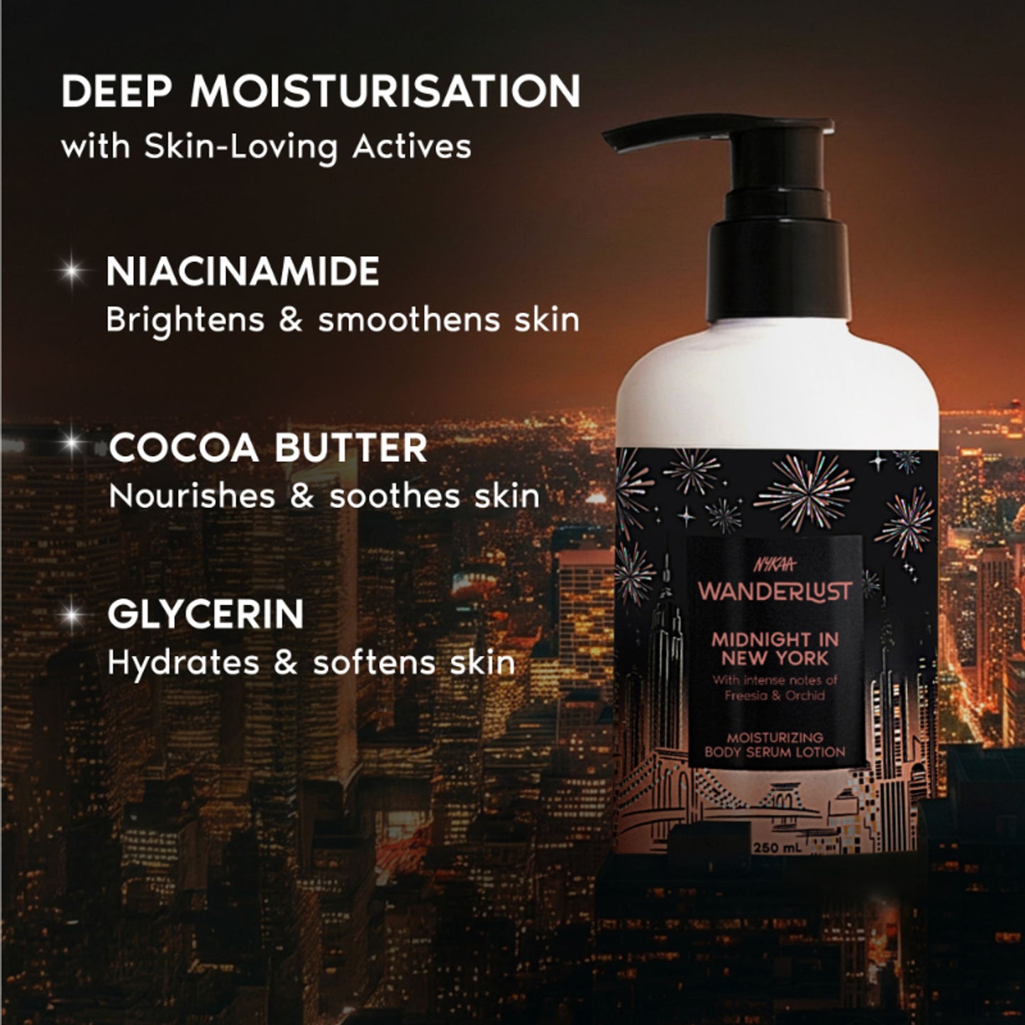 Wanderlust Moisturizing Body Lotion - Midnight In New York - Distacart