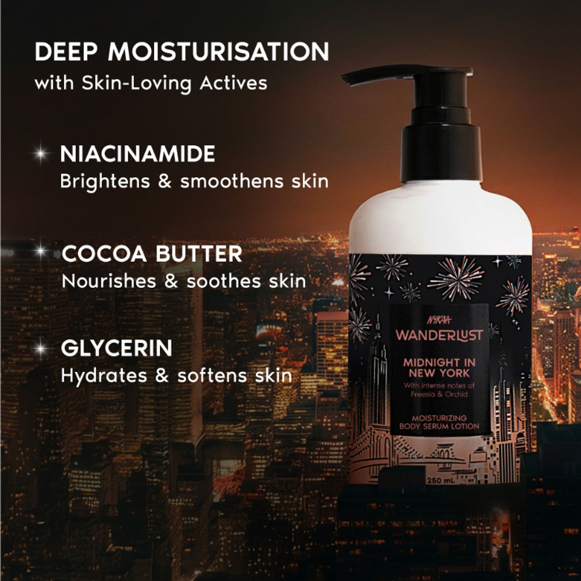 Wanderlust Moisturizing Body Lotion - Midnight In New York - Distacart