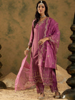 Thumbnail for Indo Era Women Floral Embroidered Regular Kurta with Trousers & With Dupatta