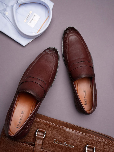 LOUIS STITCH Men Formal Slip On Moccasin Shoes