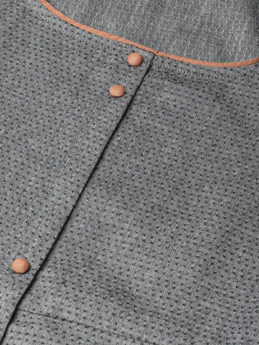 AURELIA Self Design A-Line Cotton Dress - Distacart