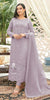 Anaita Lavender Chiffon Semi Stitched Suit with Thread Embroidery & Sequence Work - Dista