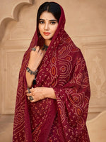 Thumbnail for Anouk Bandhani Printed Pure Chiffon Saree - Distacart