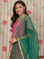 Thumbnail for Ode by House of Pataudi Women Floral Printed Regular Kurta with Trousers & With Dupatta - Distacart