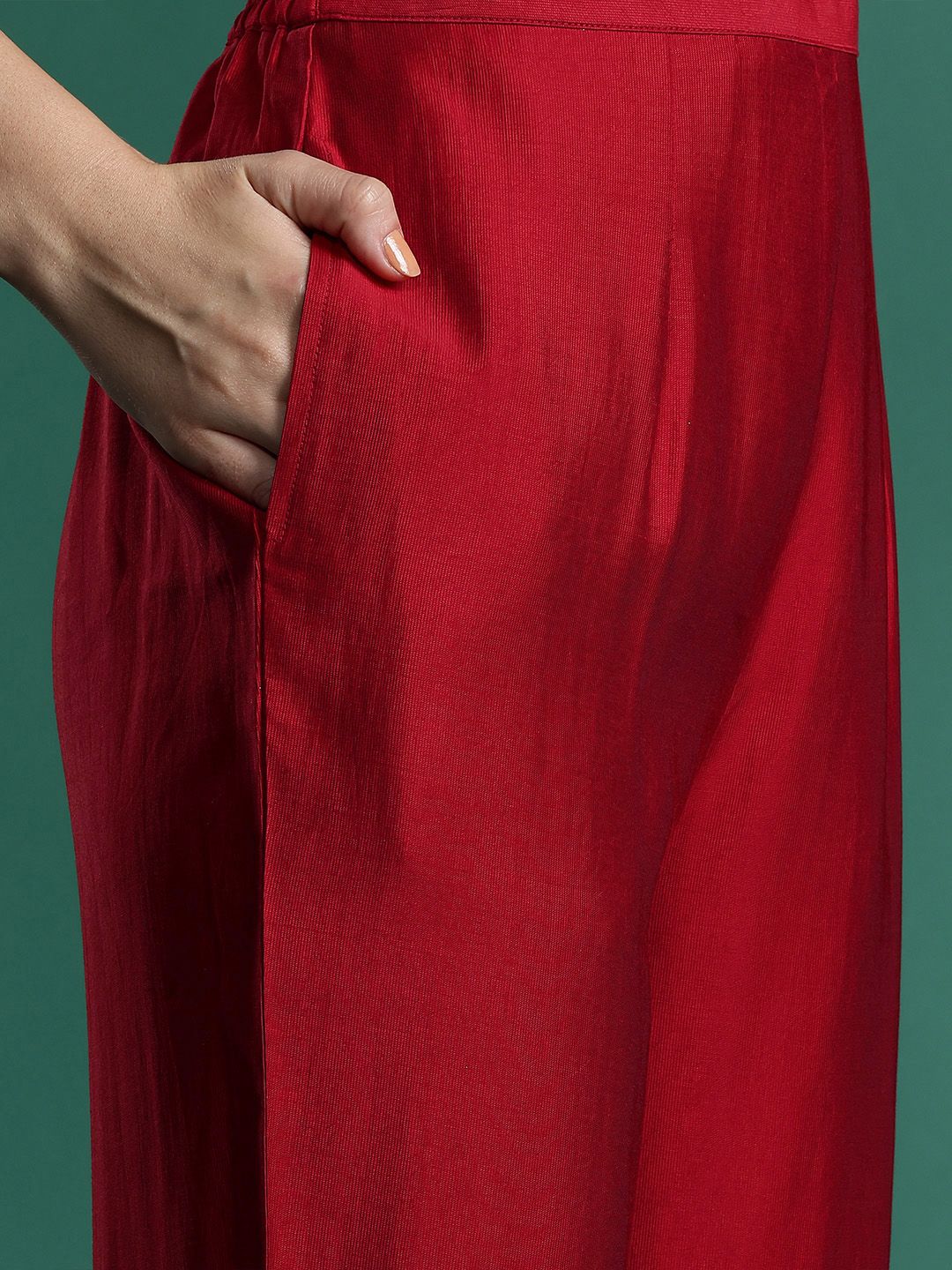 Indo Era Ethnic Motifs Embroidered Sequinned Liva Kurta With Trousers & Dupatta