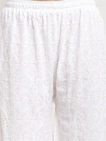 Thumbnail for TAG 7 Pack Of 2 Women White Embroidered Palazzos - Distacart
