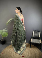 Thumbnail for Joban Fashion Dark Green Bandhej Bandhani Vichitra Silk Bandhani Prints Saree
