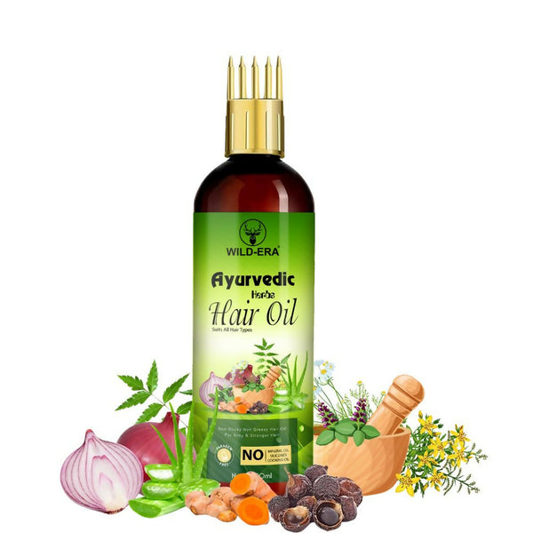 Wildera Bringha Ayurvedic Hair Oil, Hair Fall Control and Hair Growth with Bringharaj Oil - Distacart