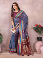 Thumbnail for Aastha Fashion Grey Kalamkari Silk Weaving Saree - Distacart