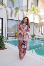 Thumbnail for Lorenvalley Fashion Pink Salasa Fabric with Mirror & Lace work Kurta with Pant - Distacart