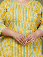 Thumbnail for Swasti Ethnic Motif Printed V Neck Pure Cotton Kurta