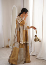 Thumbnail for Lorenvalley Fashion Two-tone Tissue Fabric with Coding Embroidered & mirror work Lace Kurta Palazzo with Batwa - Dista