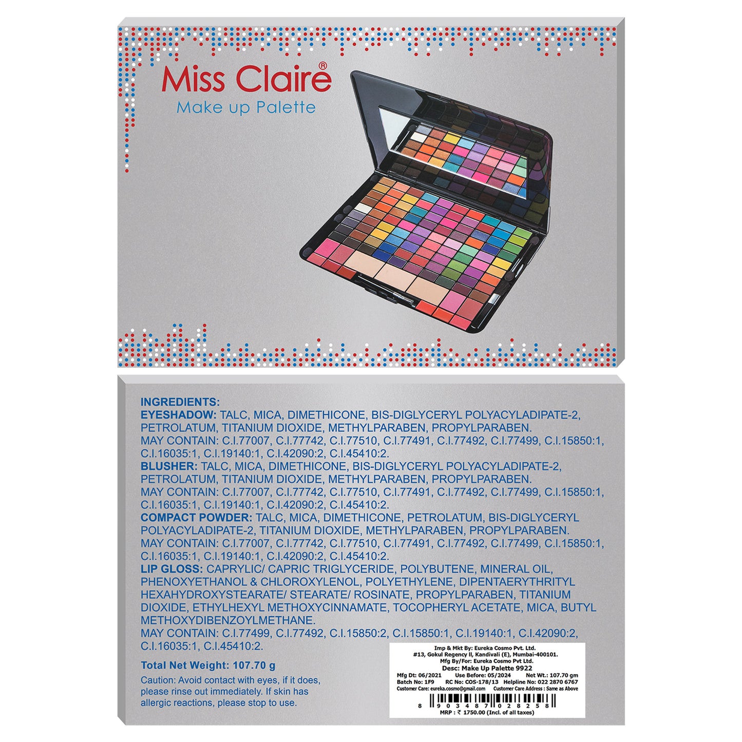 Miss Claire Make Up Palette 9922 (Make Up Kit) - Distacart