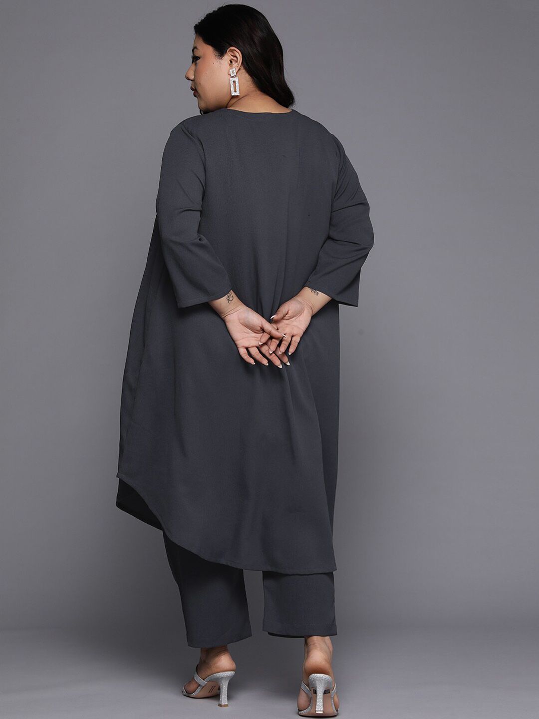 Sztori Plus Size V Neck A Line Kurta With Trouser - Distacart